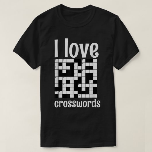 Ik hou van kruiswoordjes Puzzle Mannen, grappighed T-shirt (Design voorkant)