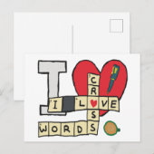 Ik hou van kruiswoordpuzzels briefkaart (Voorkant / Achterkant)