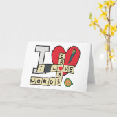 Ik hou van kruiswoordpuzzels kaart (Gele Bloem)