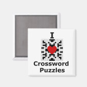 Ik hou van kruiswoordpuzzels magneet (Voorkant / Achterkant)