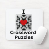 Ik hou van kruiswoordpuzzels muismat (Met muis)