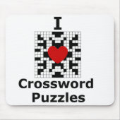 Ik hou van kruiswoordpuzzels muismat (Voorkant)