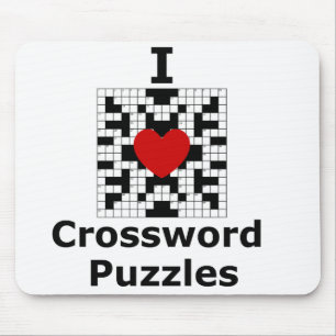 Ik hou van kruiswoordpuzzels muismat