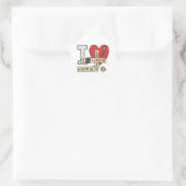 Ik hou van kruiswoordpuzzels ronde sticker (Tas)