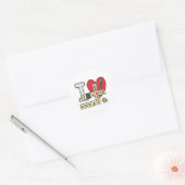 Ik hou van kruiswoordpuzzels ronde sticker (Envelop)