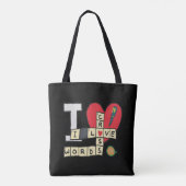 Ik hou van kruiswoordpuzzels tote bag (Achterkant)