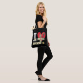 Ik hou van kruiswoordpuzzels tote bag (Op model)