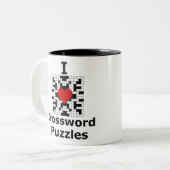 Ik hou van kruiswoordpuzzels tweekleurige koffiemok (Voorkant links)