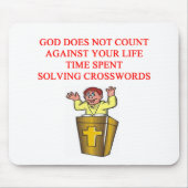 ik hou van kruiswormen en schrabbel muismat (Voorkant)