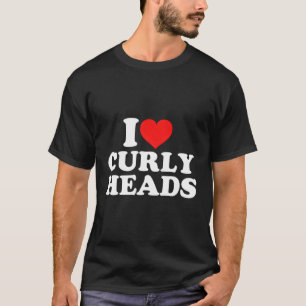 Ik hou van krullende hoofden t-shirt