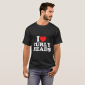 Ik hou van krullende hoofden t-shirt (Voorkant volledig)