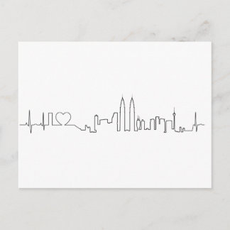 Ik hou van Kuala Lumpur (ecg-stijl) souvenir Briefkaart