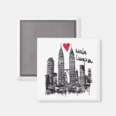 Ik hou van Kuala Lumpur Magneet (Voorkant / Achterkant)