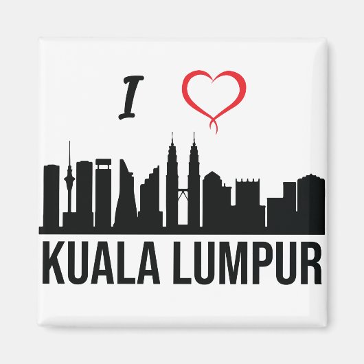 Ik hou van Kuala Lumpur Skyline Magneet (Voorkant)