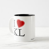 Ik hou van Kuala Lumpur Tweekleurige Koffiemok (Voorkant links)