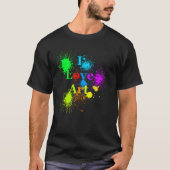 Ik hou van kunst | gloeiende kleurverfspaar en dru t-shirt (Voorkant)