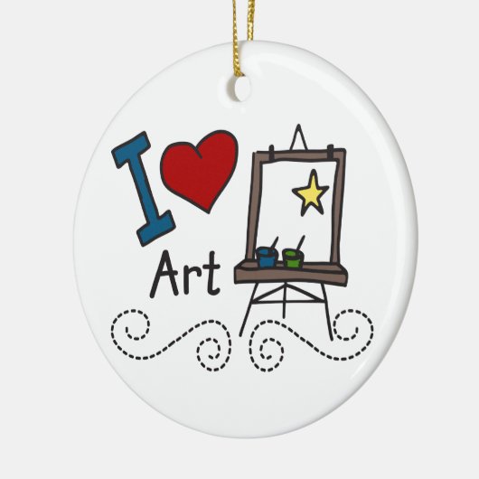 Ik hou van kunst keramisch ornament (Links)