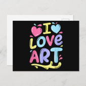 Ik hou van kunst, kunstenaarsschilder Kleurrijk sc Briefkaart (Voorkant / Achterkant)