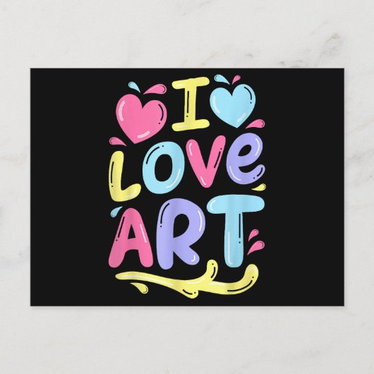 Ik hou van kunst, kunstenaarsschilder Kleurrijk sc Briefkaart (Voorkant)