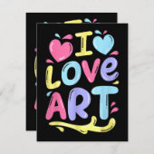 Ik hou van kunst, kunstenaarsschilder Kleurrijk sc Informatiekaartje (Voorkant / Achterkant)