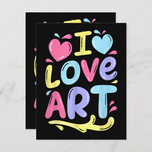 Ik hou van kunst, kunstenaarsschilder Kleurrijk sc Informatiekaartje (Voorkant / Achterkant)