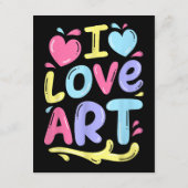 Ik hou van kunst, kunstenaarsschilder Kleurrijk sc Informatiekaartje (Achterkant)