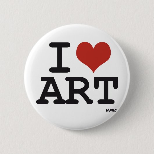 Ik hou van kunst ronde button 5,7 cm (Voorkant)