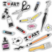 Ik hou van kunstartikelen sticker (Voorkant)