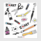 Ik hou van kunstartikelen sticker (Vel)