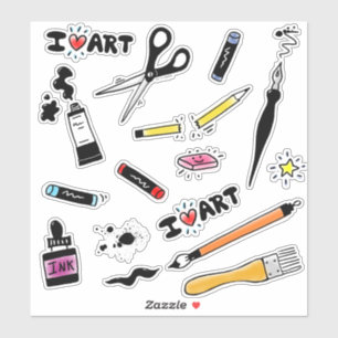 Ik hou van kunstartikelen sticker