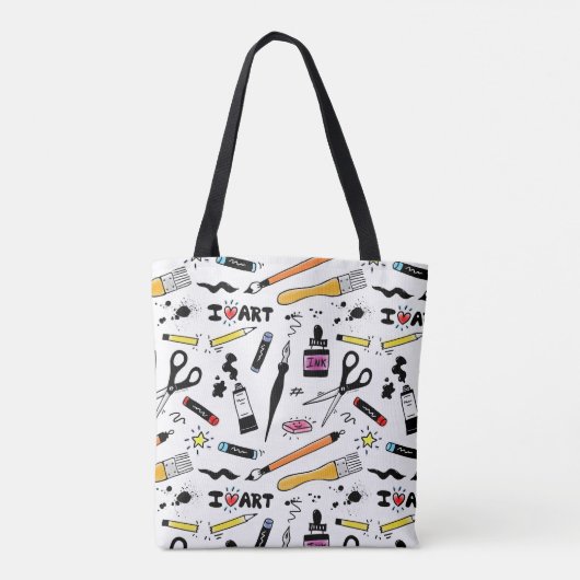 Ik hou van kunstartikelen tote bag (Achterkant)