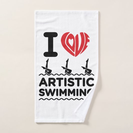 Ik hou van kunstmatig zwemmen synchro zwemmer handdoek (Handdoek)