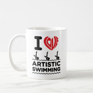 Ik hou van kunstmatig zwemmen synchro zwemmer koffiemok
