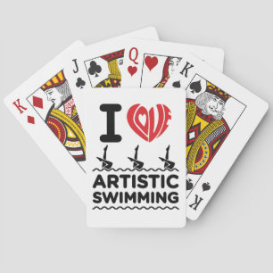 Ik hou van kunstmatig zwemmen synchro zwemmer pokerkaarten