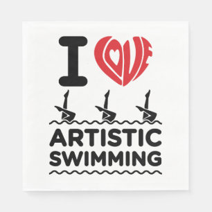 Ik hou van kunstmatig zwemmen synchro zwemmer servet