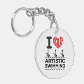 Ik hou van kunstmatig zwemmen synchro zwemmer sleutelhanger (Voorkant Links)