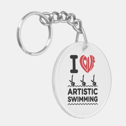 Ik hou van kunstmatig zwemmen synchro zwemmer sleutelhanger (Voorkant Links)