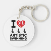 Ik hou van kunstmatig zwemmen synchro zwemmer sleutelhanger (Achterkant)