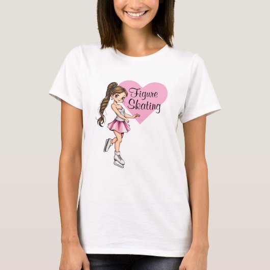 Ik hou van kunstschaatsen vrouwen T-shirt (Voorkant)