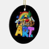 Ik hou van kunstschilder, kleurrijke schilderende  keramisch ornament (Rechts)