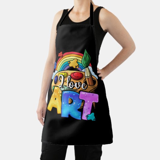 Ik hou van kunstschilder, kleurrijke schilderende  schort (Insitu)