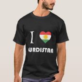Ik hou van kurdistan - White Text, Black T-shirt (Voorkant)
