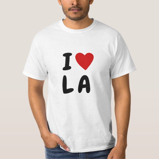 Ik hou van L A | aangepast teksthart LA Los Angele T-shirt (Voorkant)