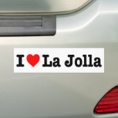 "Ik hou van La Jolla" Bumpersticker (Op auto)