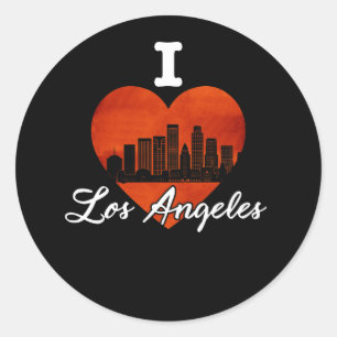 Ik hou van LA Los Angeles Ronde Sticker