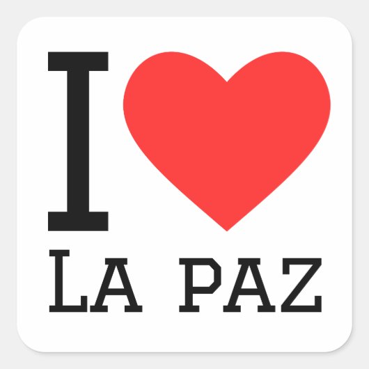 Ik hou van la Paz Vierkante Sticker (Voorkant)