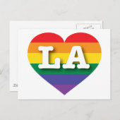 Ik hou van LA Rainbow Heart Briefkaart (Voorkant / Achterkant)