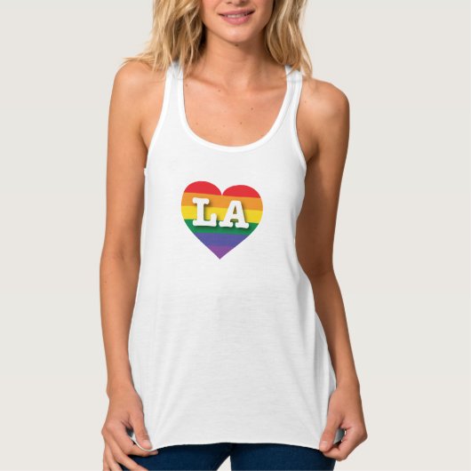 Ik hou van LA Rainbow Heart Tanktop (Voorkant)