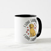 Ik hou van Labrador mok – Met harten & pootafdrukk (Voorkant rechts)