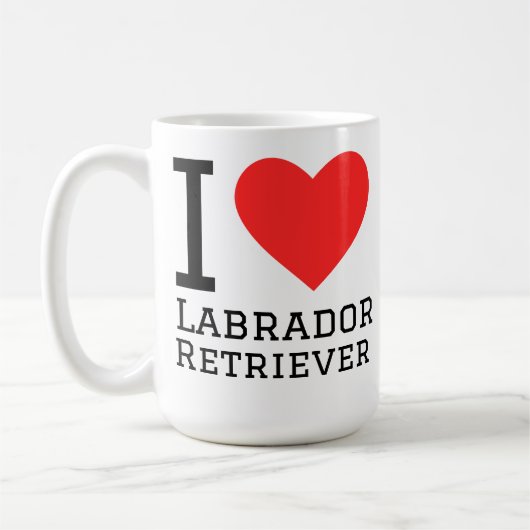Ik hou van labrador retriever koffiemok (Links)